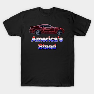 America's Steed - Red Neon T-Shirt